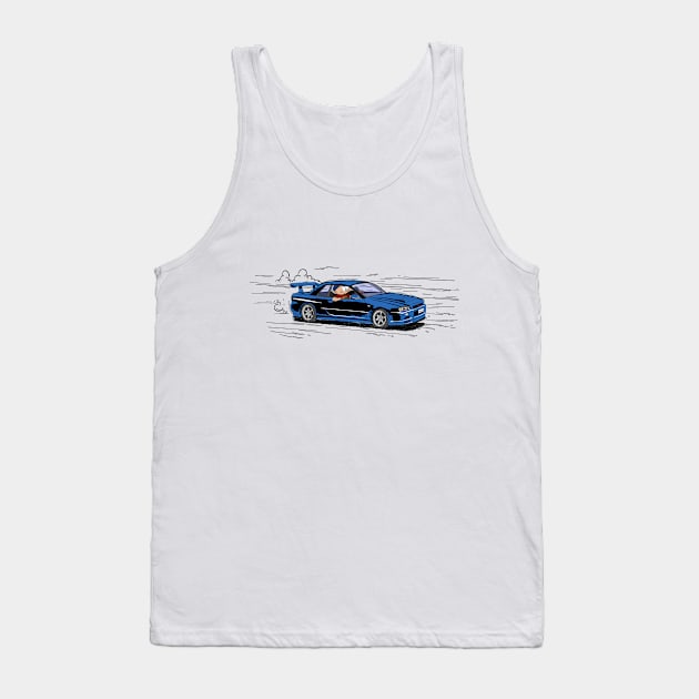 GTR R34 Tank Top by picodelgallo